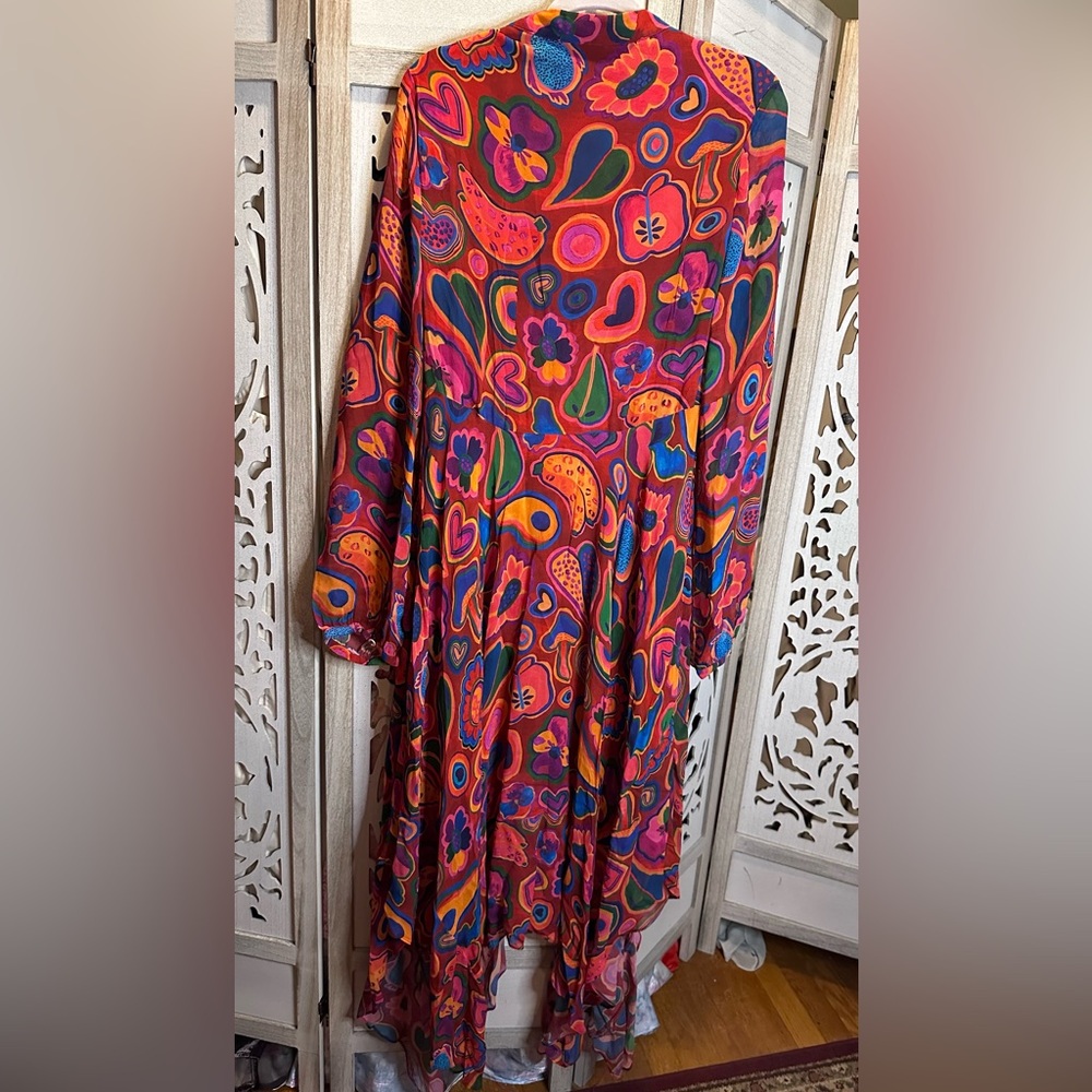 FARM Rio Multicolor Paisley Midi Dress - Red, Pink, Blue, Green, Orange - Picture 5 of 7
